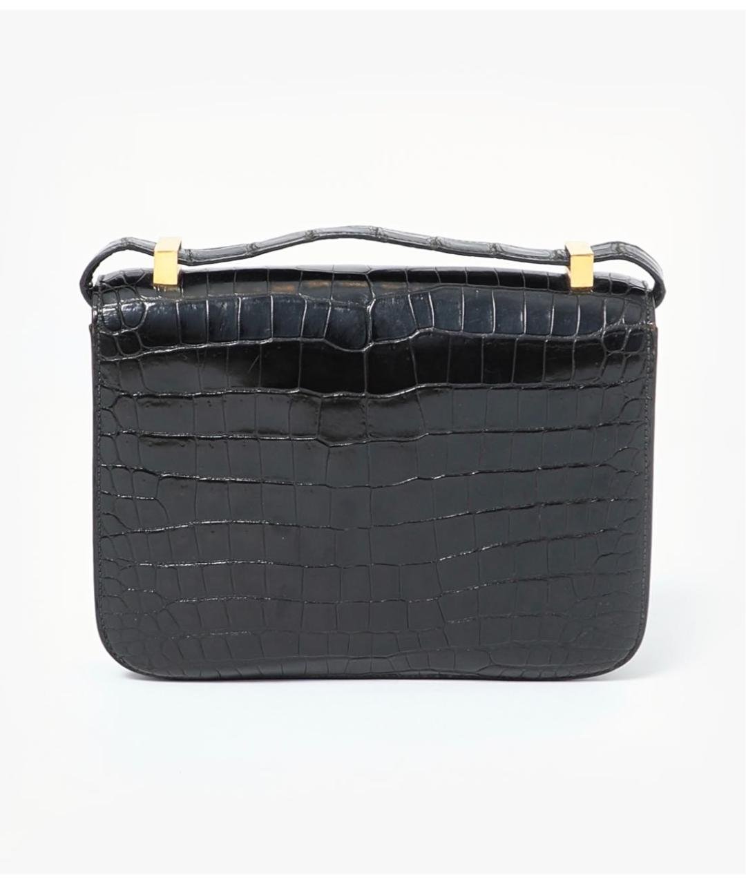 HERMES Черная сумка через плечо из экзотической кожи, фото 3