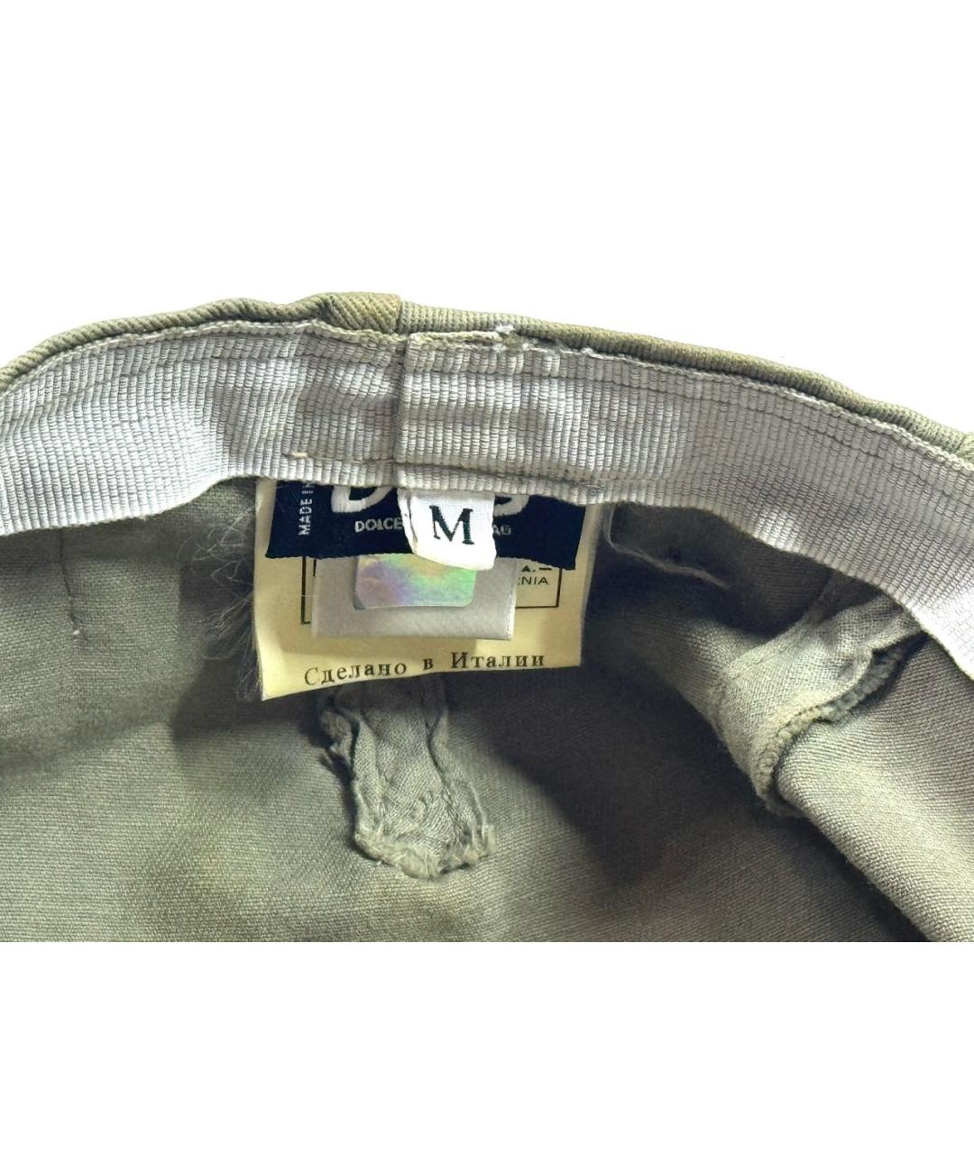 DOLCE&GABBANA Хаки хлопковая кепка, фото 6