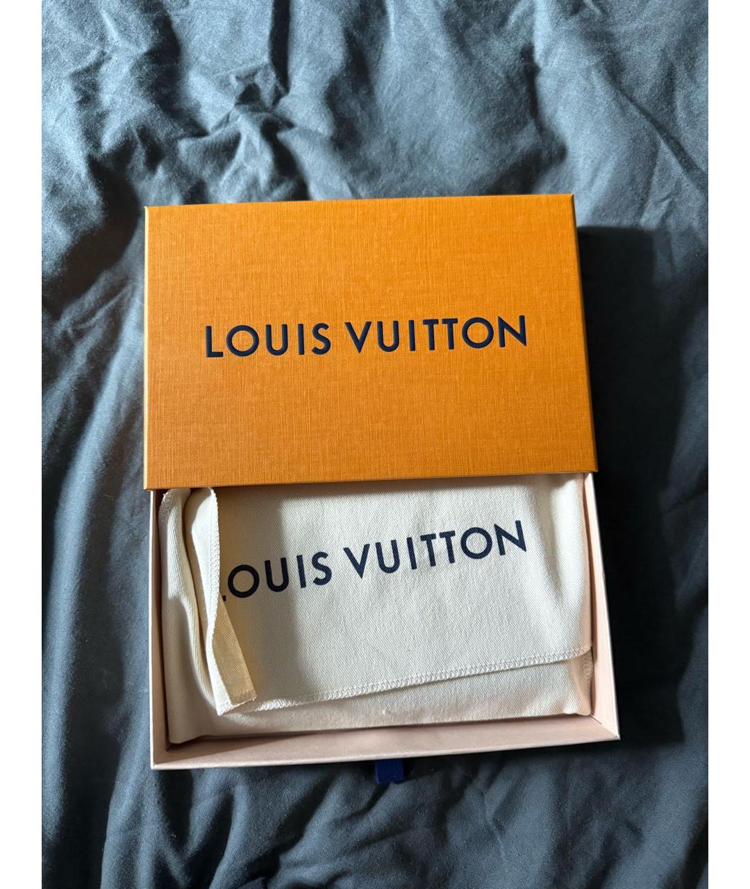 LOUIS VUITTON Черный кожаный кардхолдер, фото 4