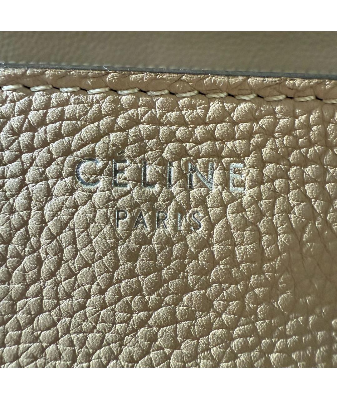 CELINE Бежевая кожаная сумка тоут, фото 6