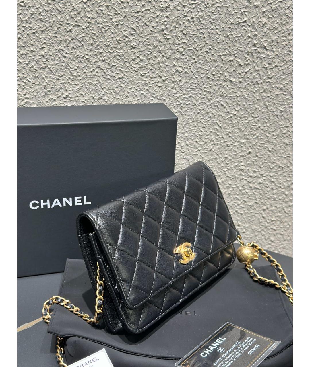 CHANEL Черная кожаная сумка через плечо, фото 2