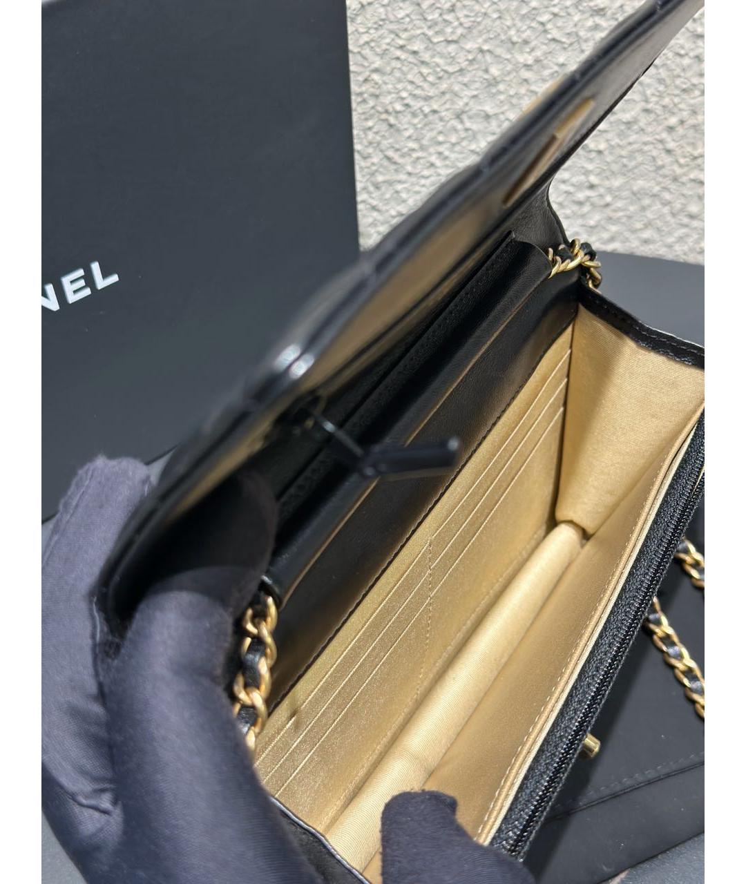 CHANEL Черная кожаная сумка через плечо, фото 5