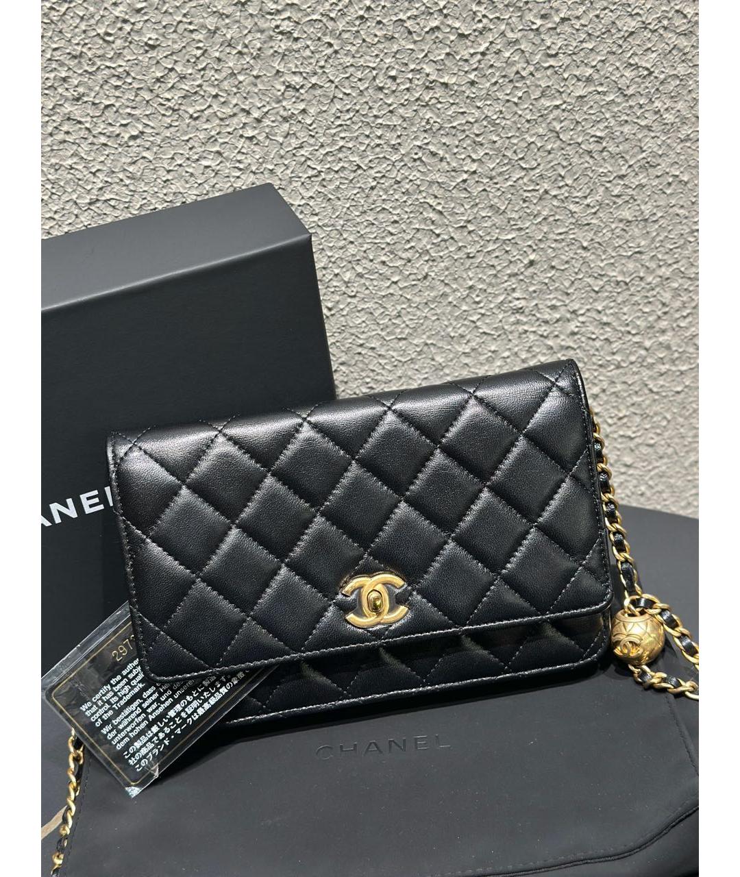 CHANEL Черная кожаная сумка через плечо, фото 7