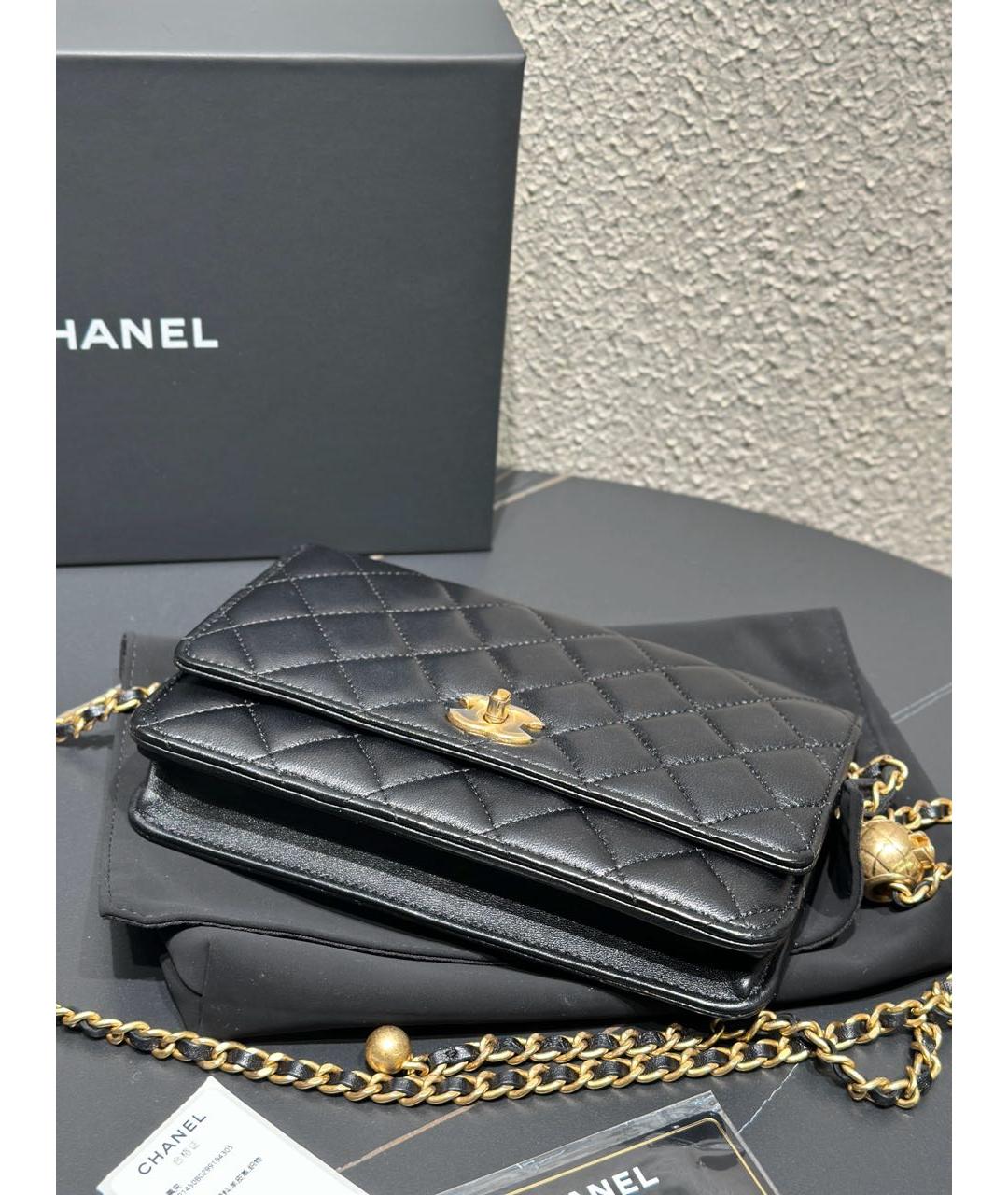 CHANEL Черная кожаная сумка через плечо, фото 3