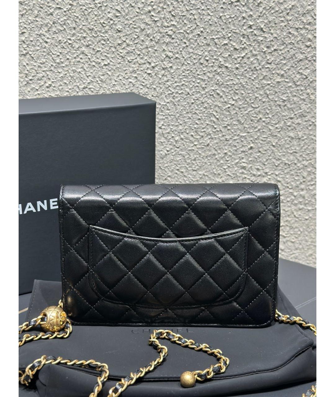 CHANEL Черная кожаная сумка через плечо, фото 4