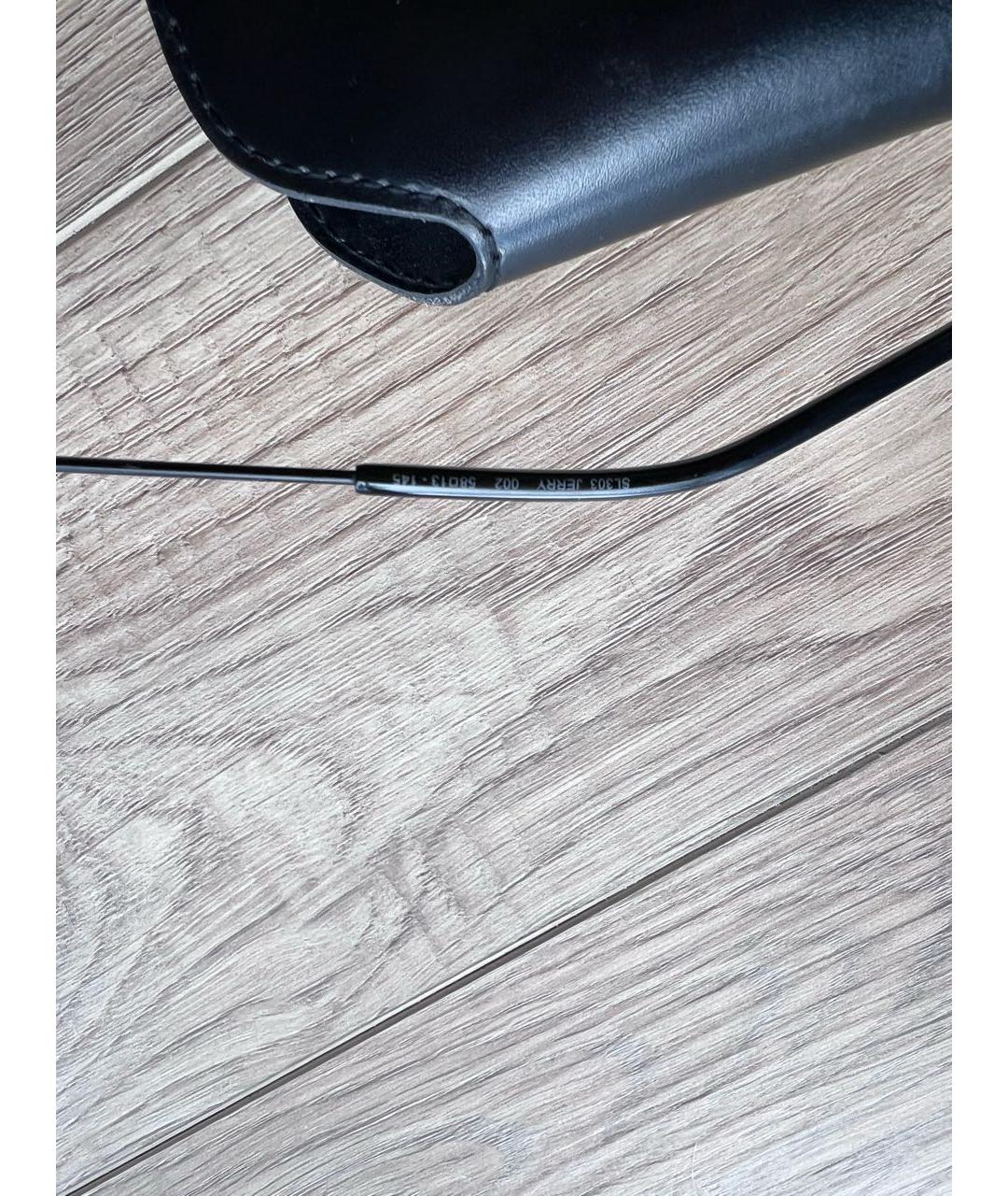 SAINT LAURENT Черные металлические солнцезащитные очки, фото 5