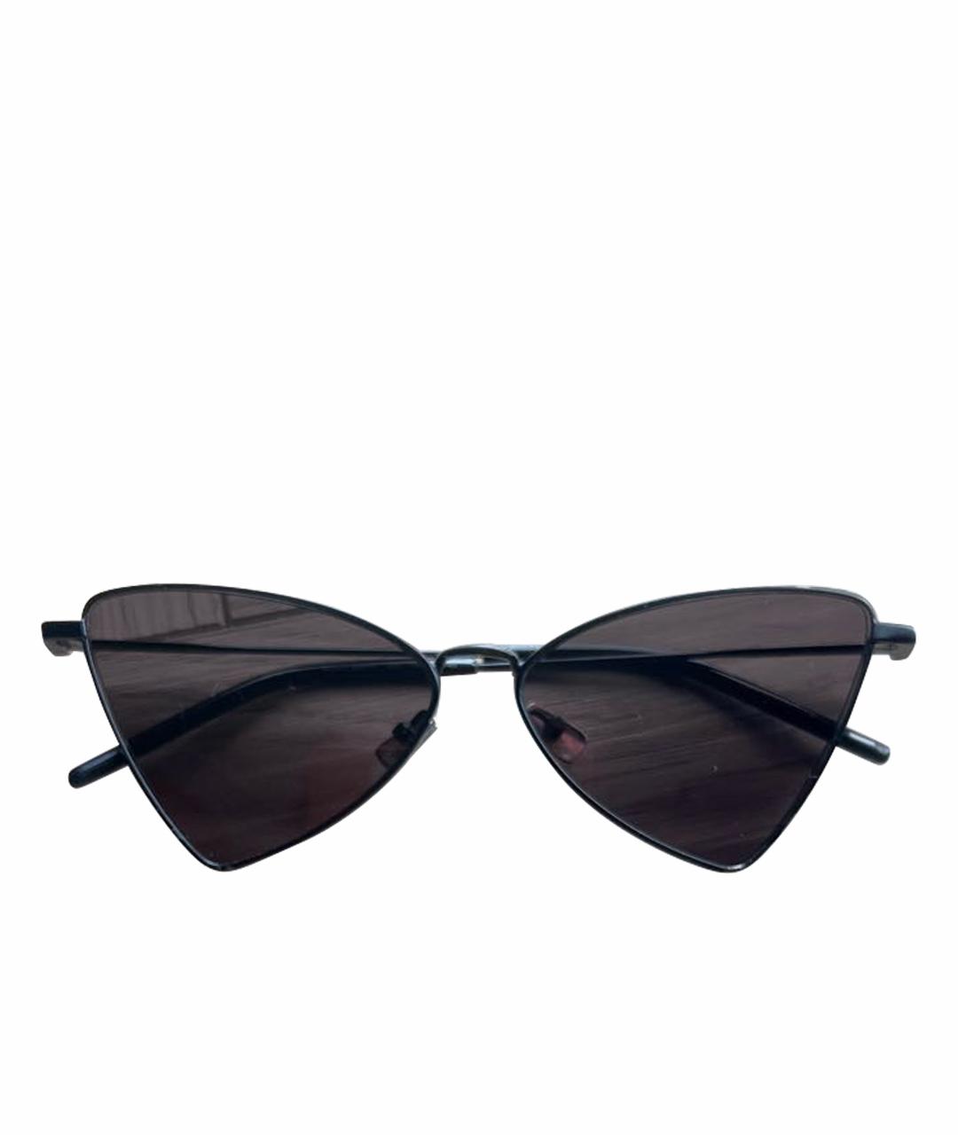 SAINT LAURENT Черные металлические солнцезащитные очки, фото 1