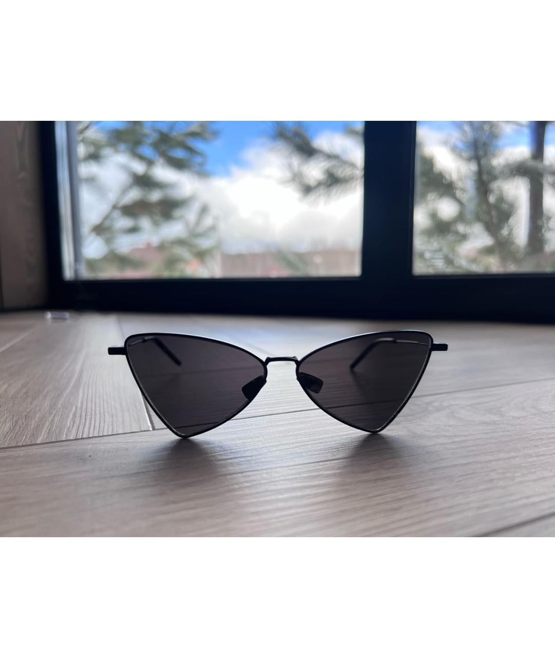 SAINT LAURENT Черные металлические солнцезащитные очки, фото 3