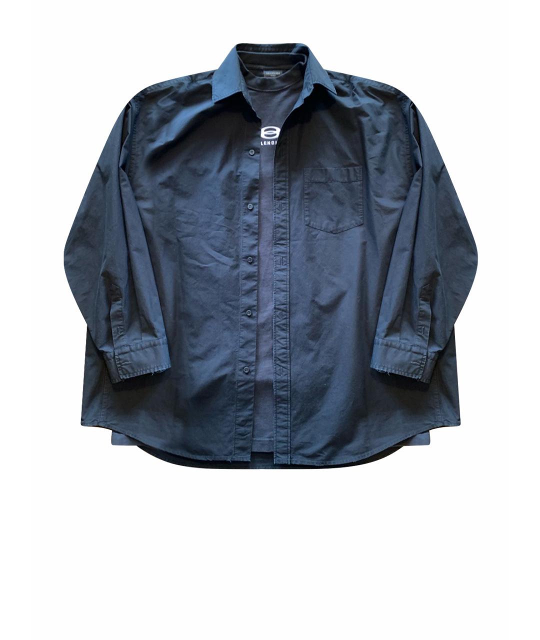 BALENCIAGA Черная хлопковая кэжуал рубашка, фото 1