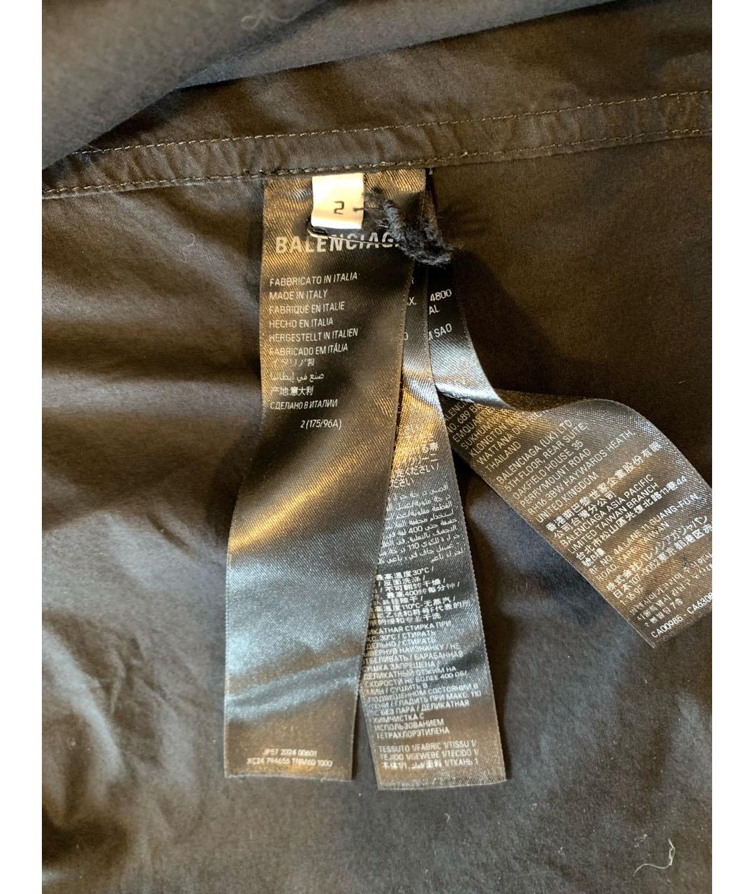 BALENCIAGA Черная хлопковая кэжуал рубашка, фото 5