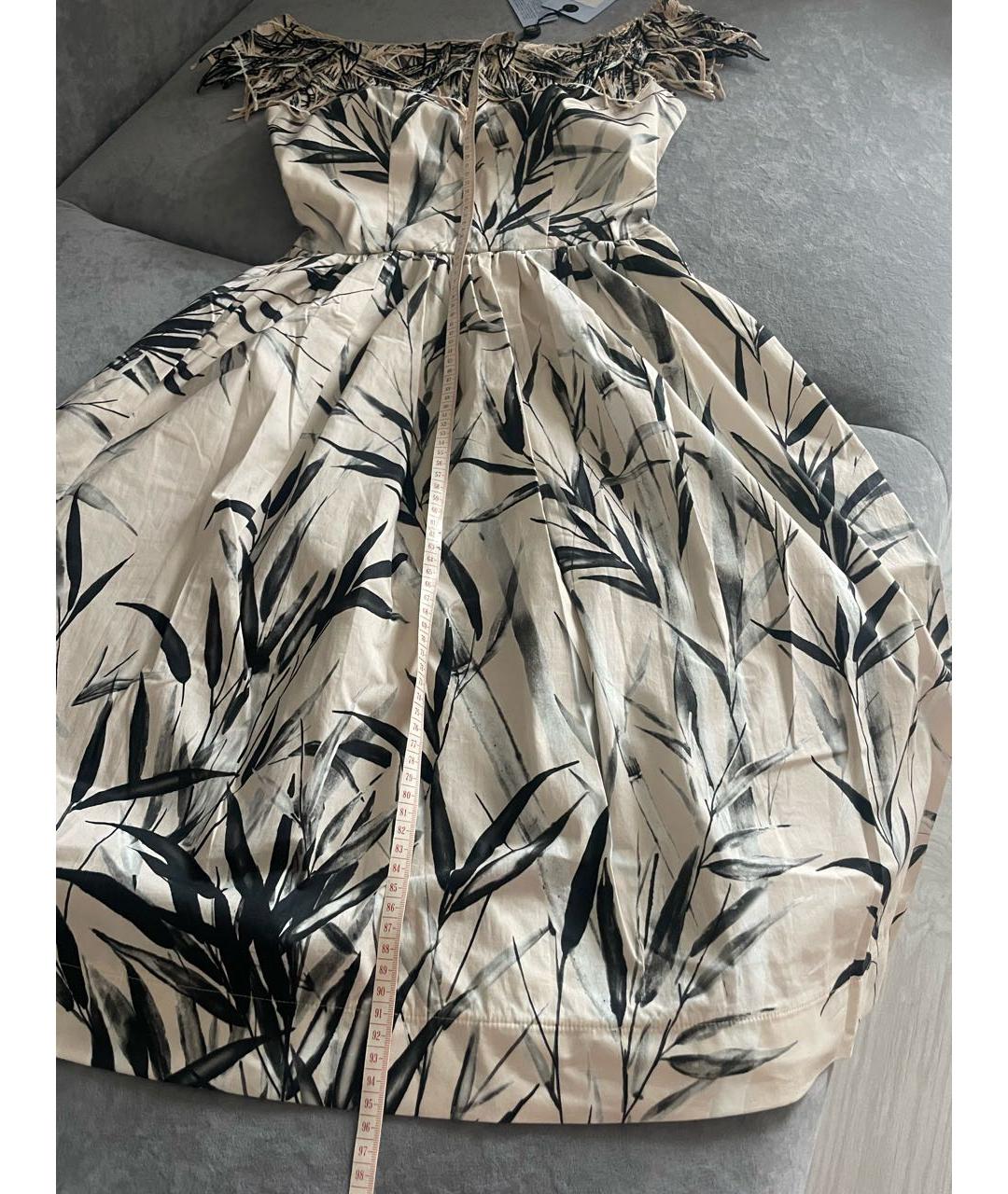 BLUMARINE Бежевое хлопковое повседневное платье, фото 7