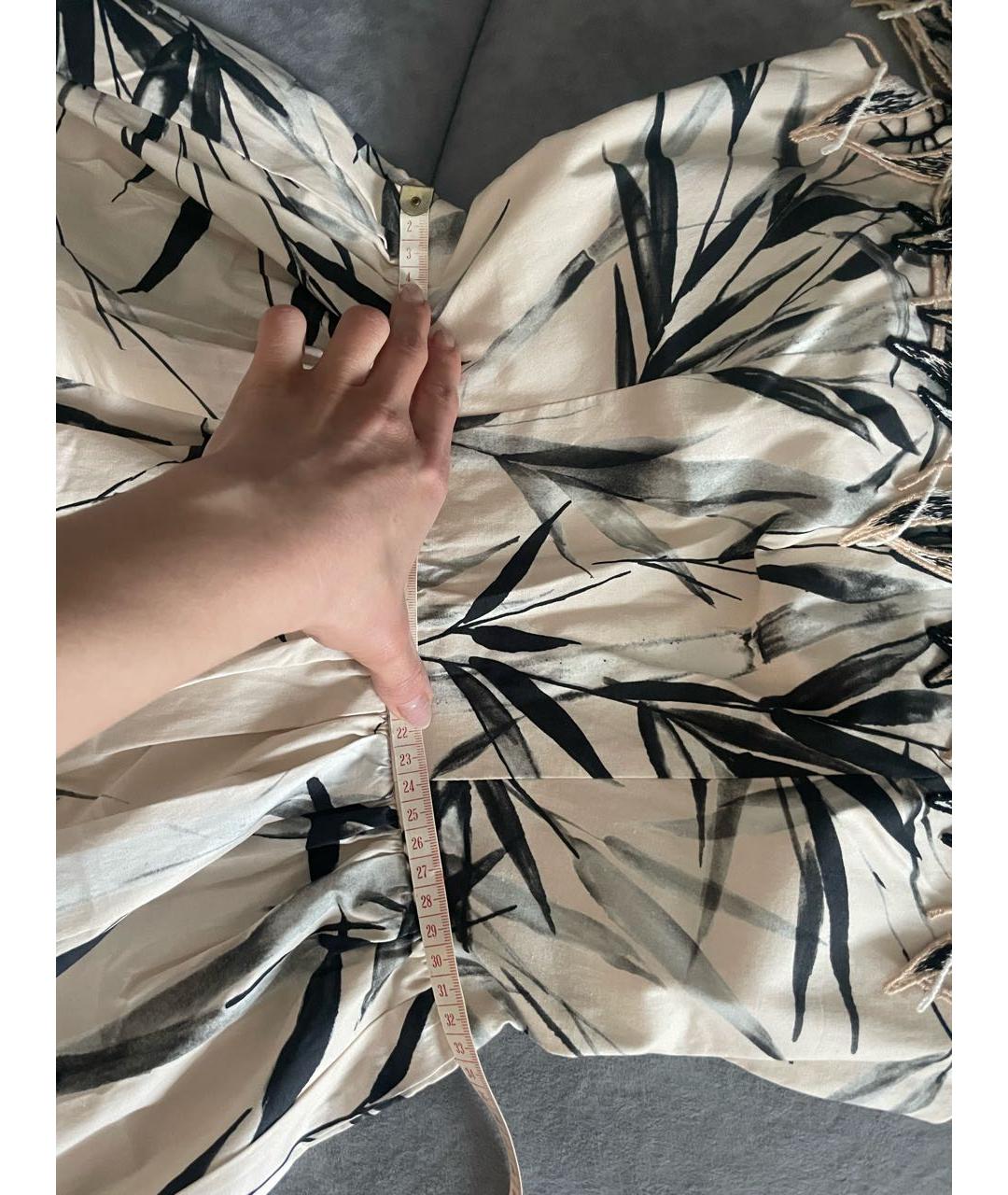 BLUMARINE Бежевое хлопковое повседневное платье, фото 8