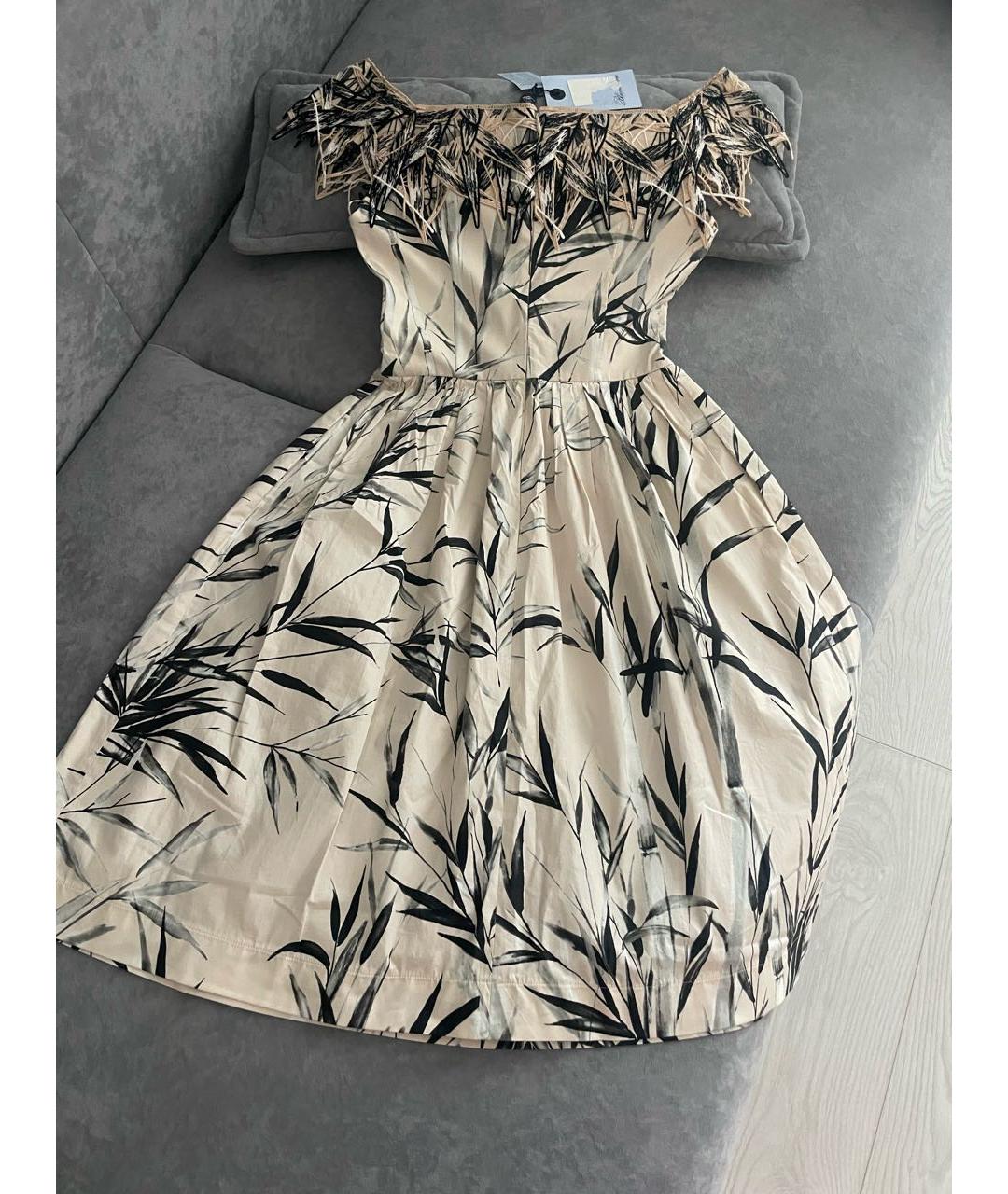 BLUMARINE Бежевое хлопковое повседневное платье, фото 2