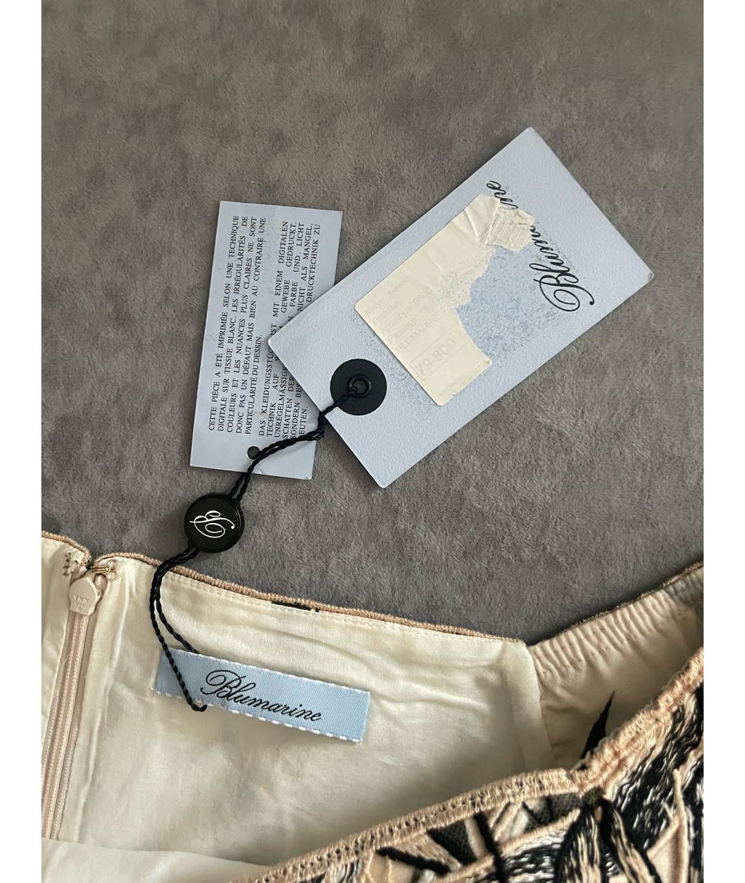 BLUMARINE Бежевое хлопковое повседневное платье, фото 5