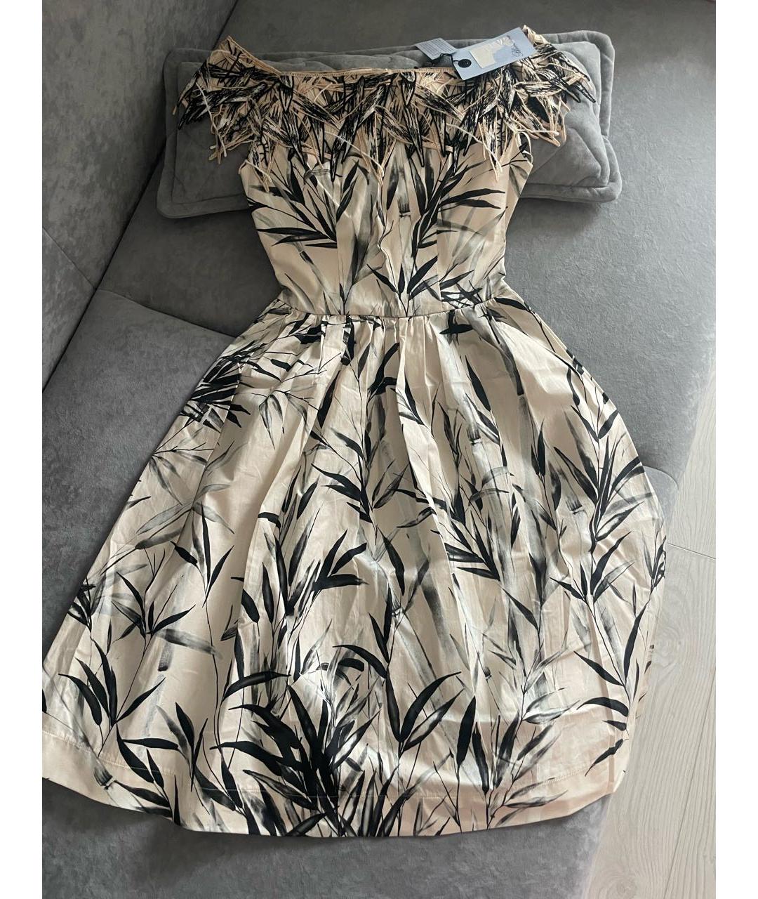 BLUMARINE Бежевое хлопковое повседневное платье, фото 9