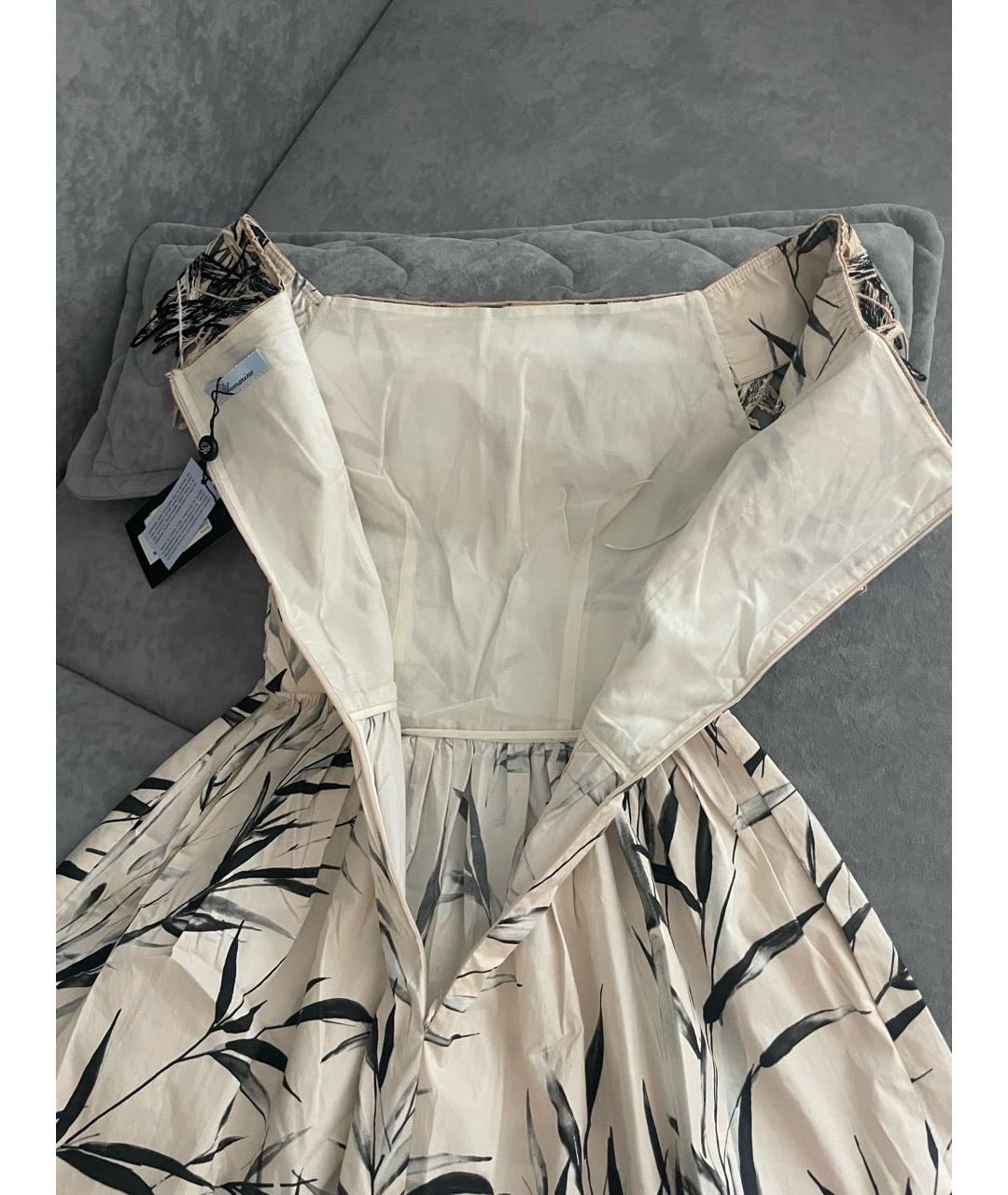 BLUMARINE Бежевое хлопковое повседневное платье, фото 4