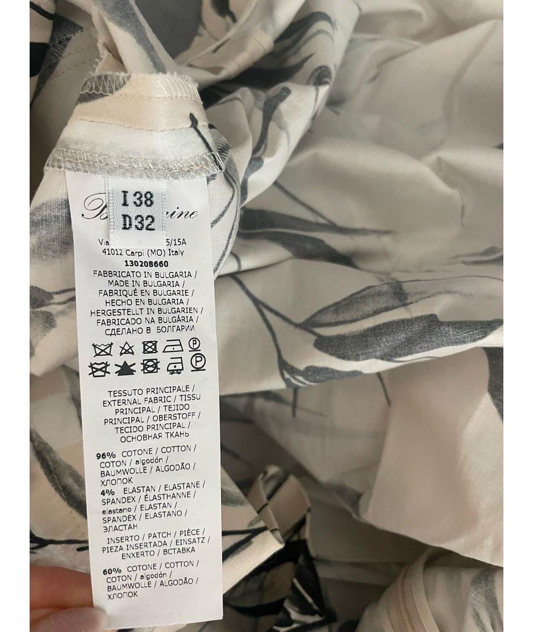 BLUMARINE Бежевое хлопковое повседневное платье, фото 6