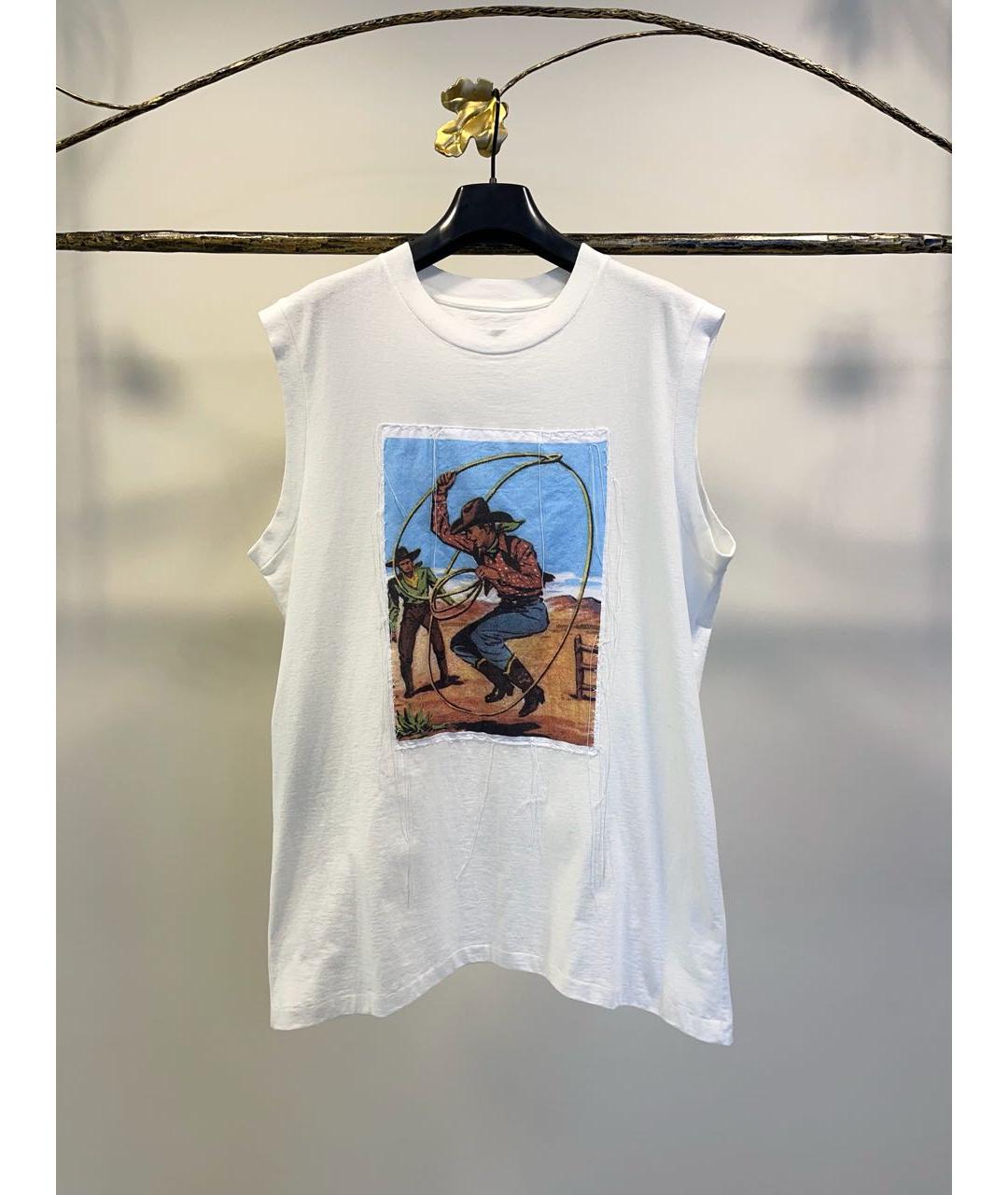 MAISON MARGIELA Белая хлопковая майка, фото 7