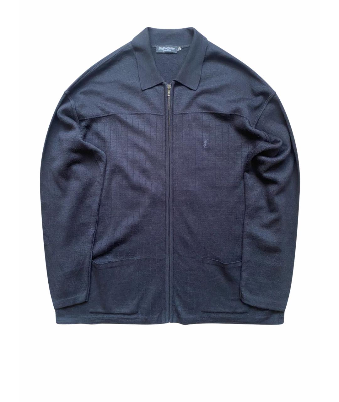 SAINT LAURENT Черный шерстяной кардиган, фото 1