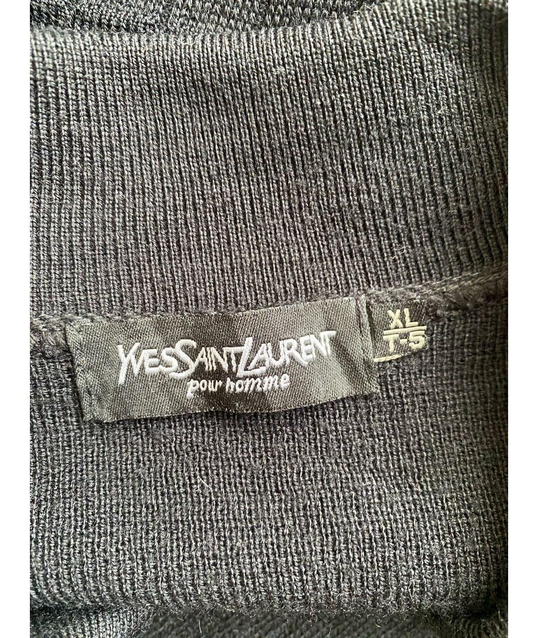 SAINT LAURENT Черный шерстяной кардиган, фото 5