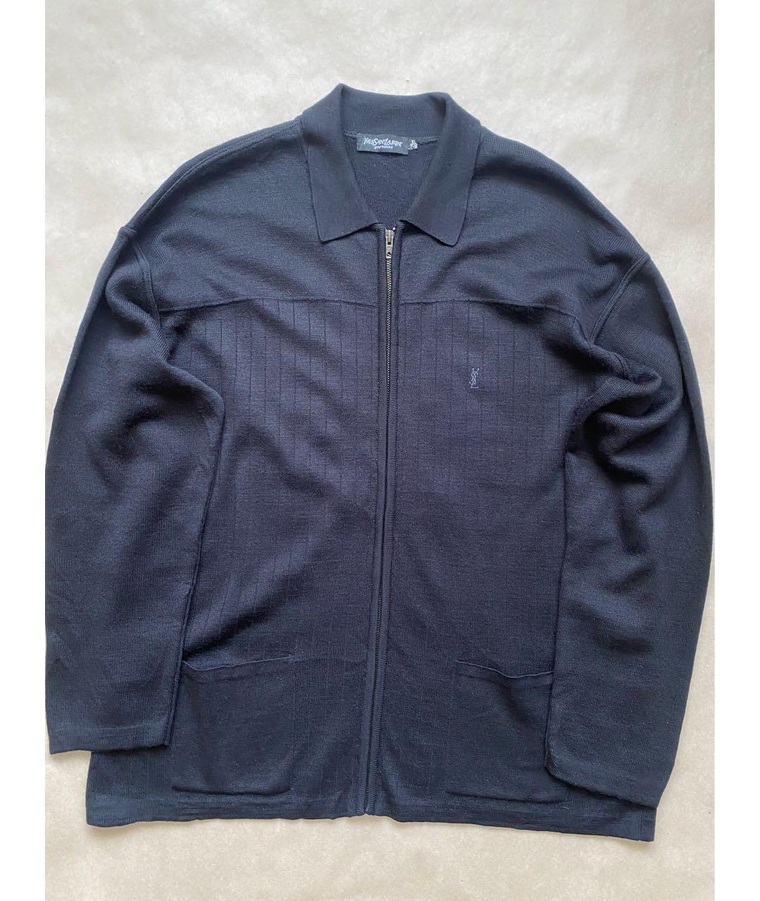 SAINT LAURENT Черный шерстяной кардиган, фото 7