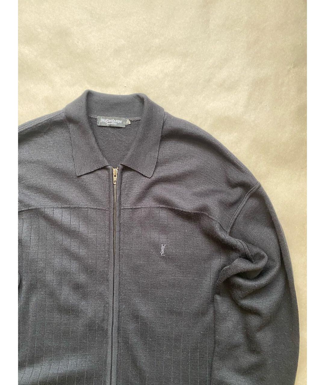 SAINT LAURENT Черный шерстяной кардиган, фото 4