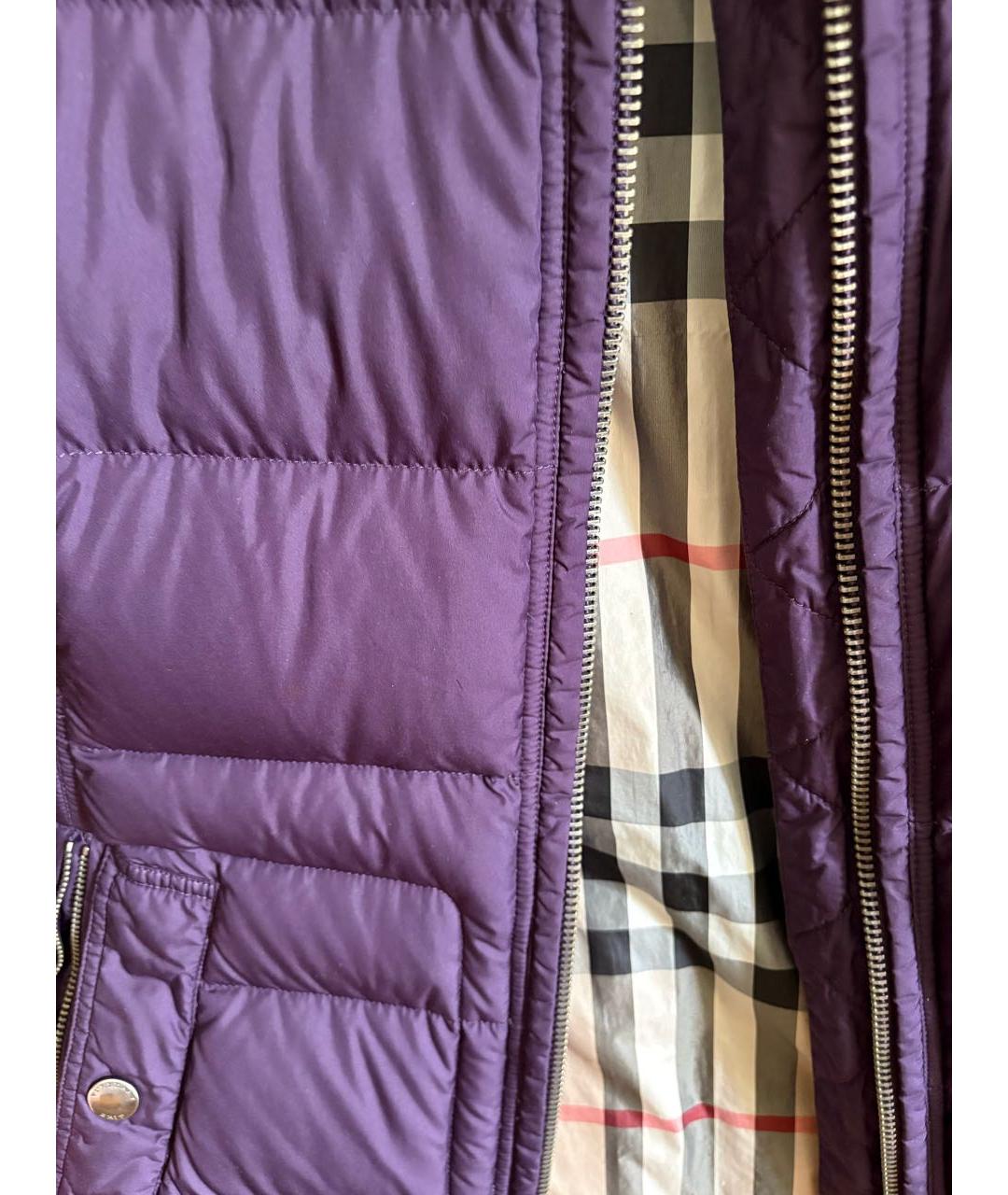 BURBERRY Фиолетовый полиэстеровый пуховик, фото 4