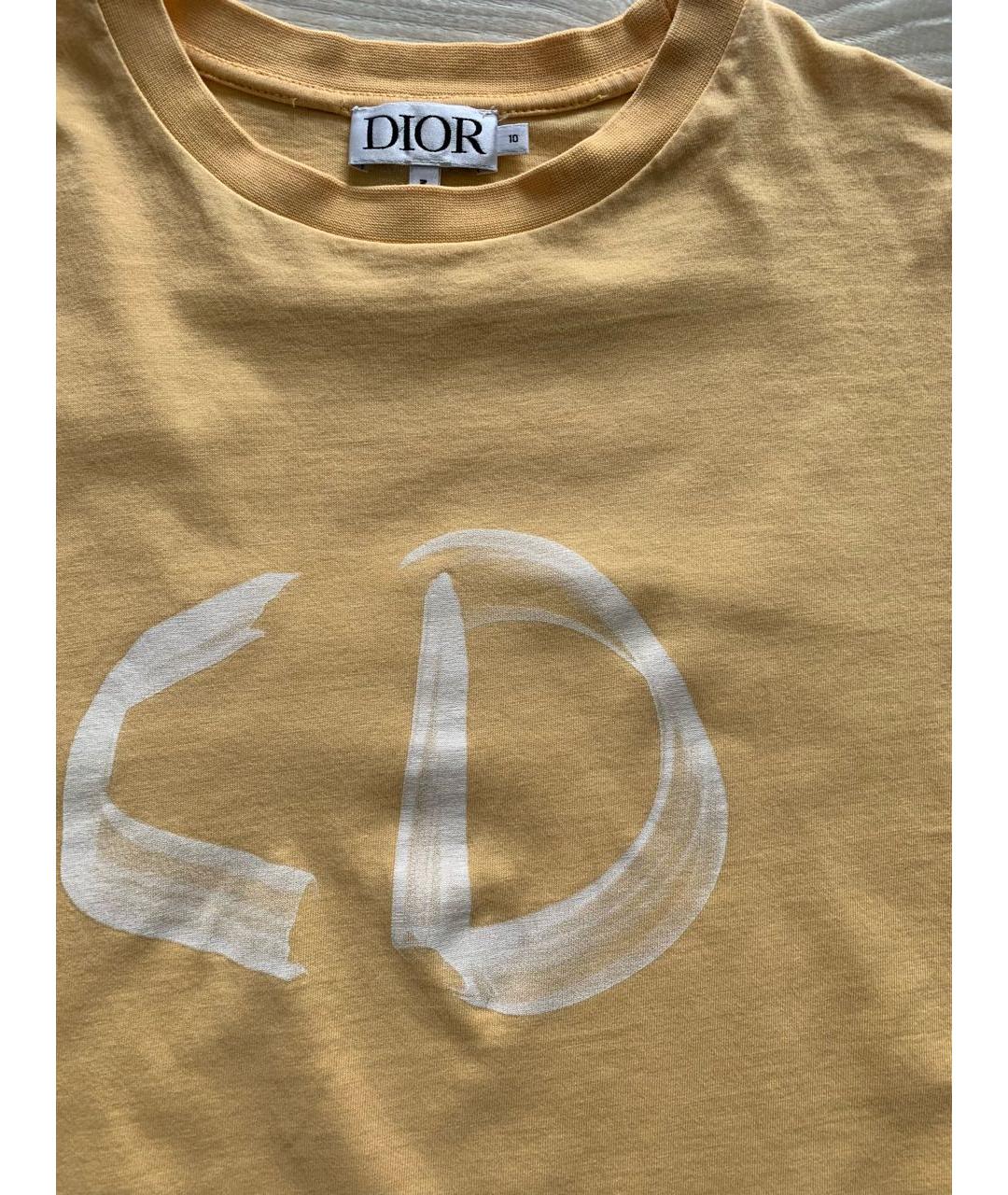 CHRISTIAN DIOR Желтый хлопковый детская футболка / топ, фото 4