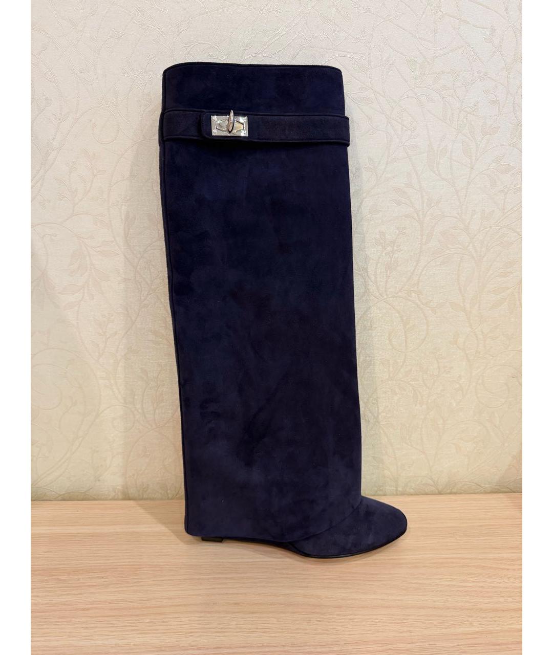 GIVENCHY Антрацитовые замшевые сапоги, фото 8