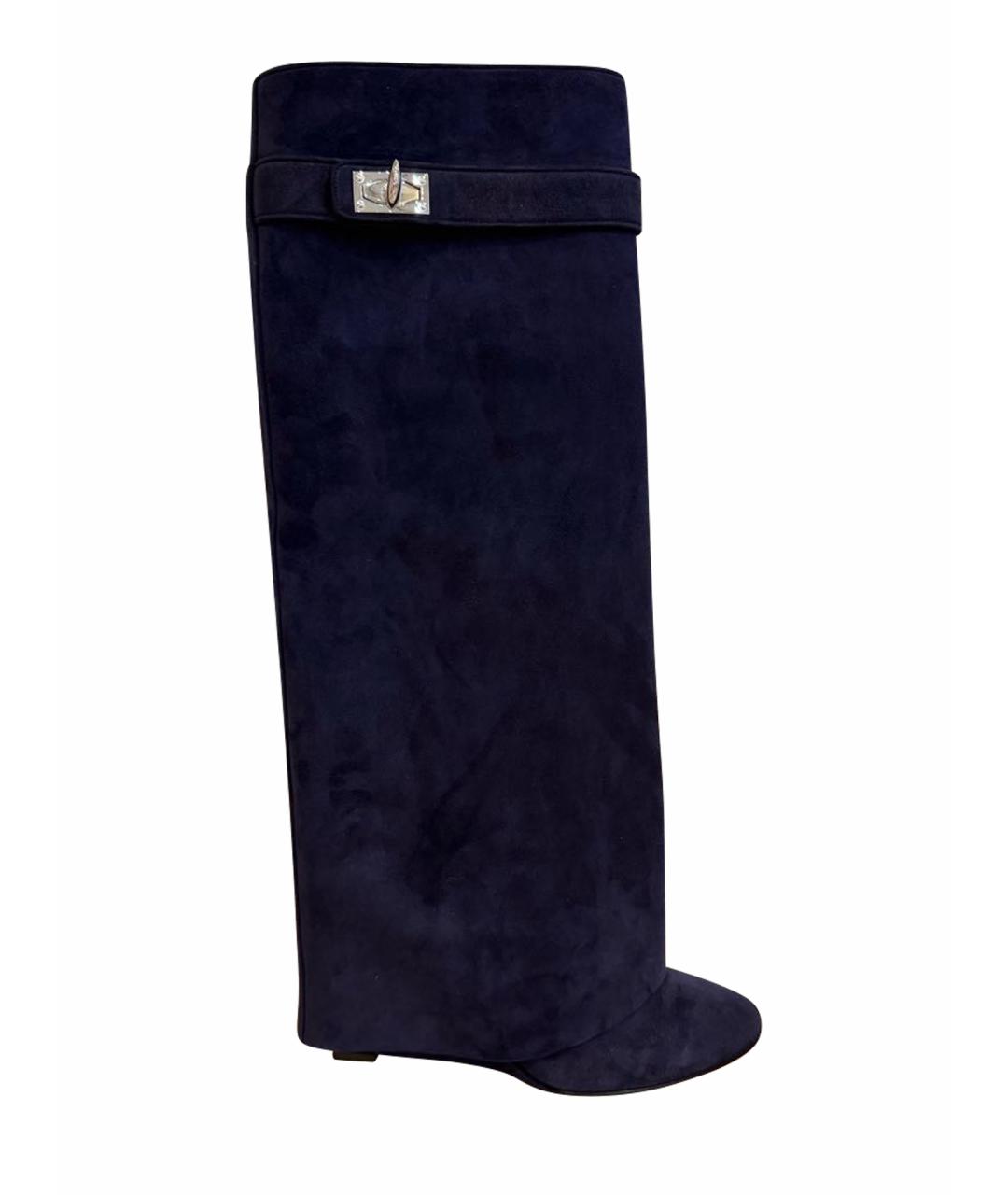 GIVENCHY Антрацитовые замшевые сапоги, фото 1