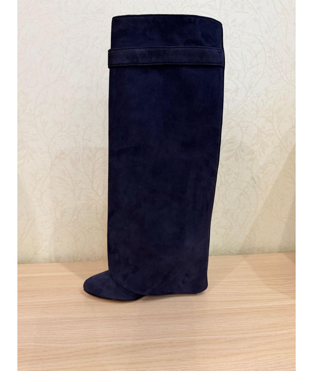 GIVENCHY Антрацитовые замшевые сапоги, фото 6