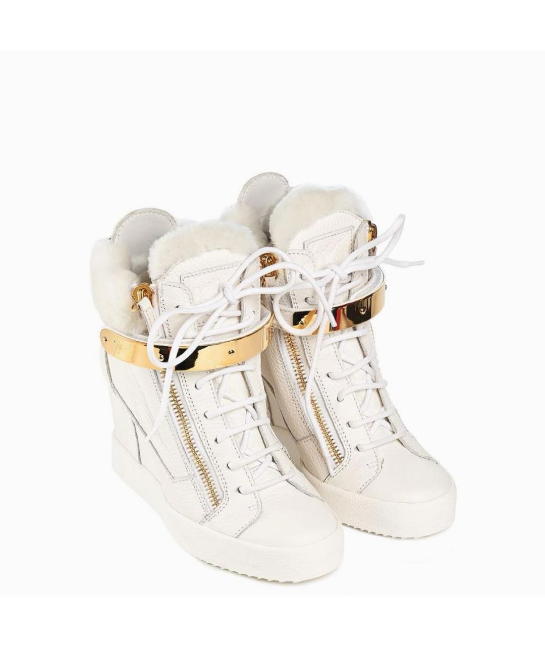 GIUSEPPE ZANOTTI DESIGN Белые кожаные ботинки, фото 2