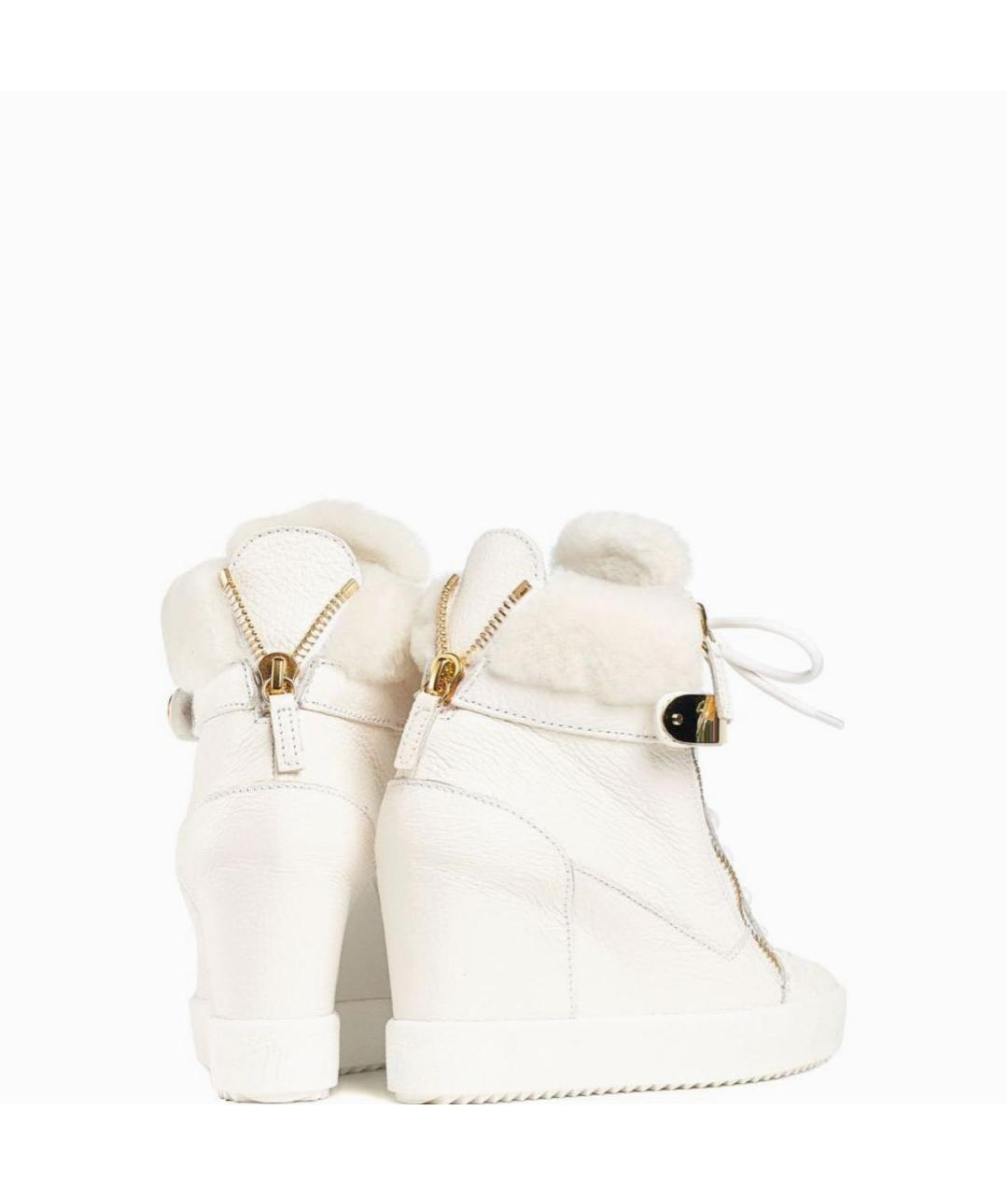 GIUSEPPE ZANOTTI DESIGN Белые кожаные ботинки, фото 3