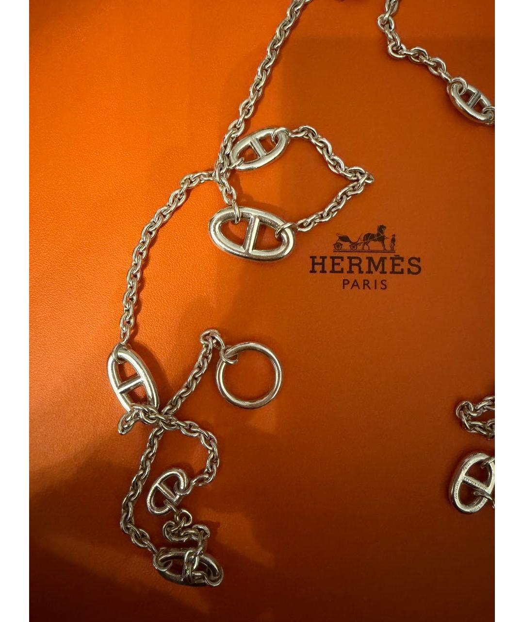 HERMES Серебряное серебряное колье, фото 3