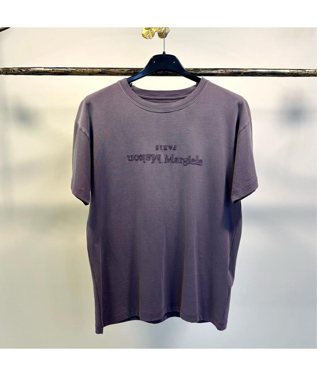 MAISON MARGIELA Фиолетовая хлопковая футболка, фото 9