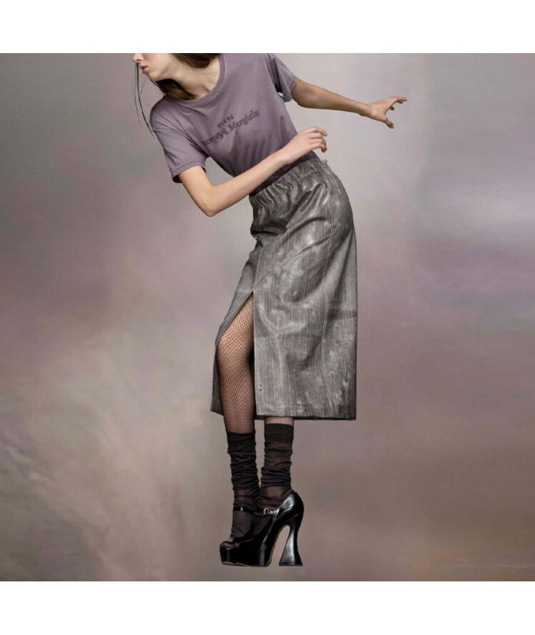 MAISON MARGIELA Фиолетовая хлопковая футболка, фото 8