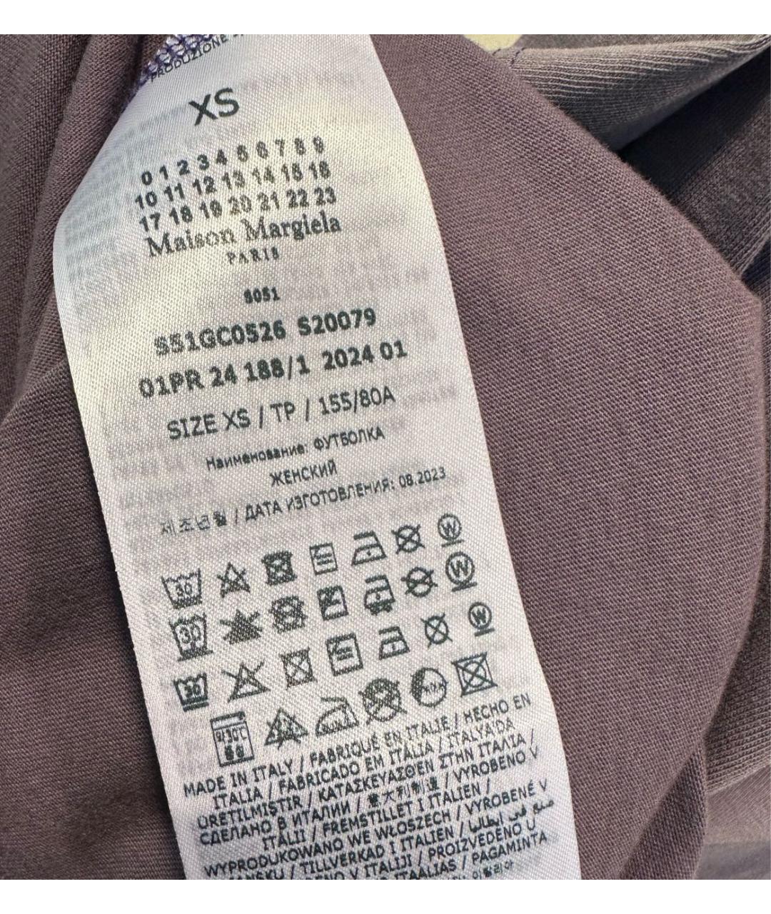MAISON MARGIELA Фиолетовая хлопковая футболка, фото 7