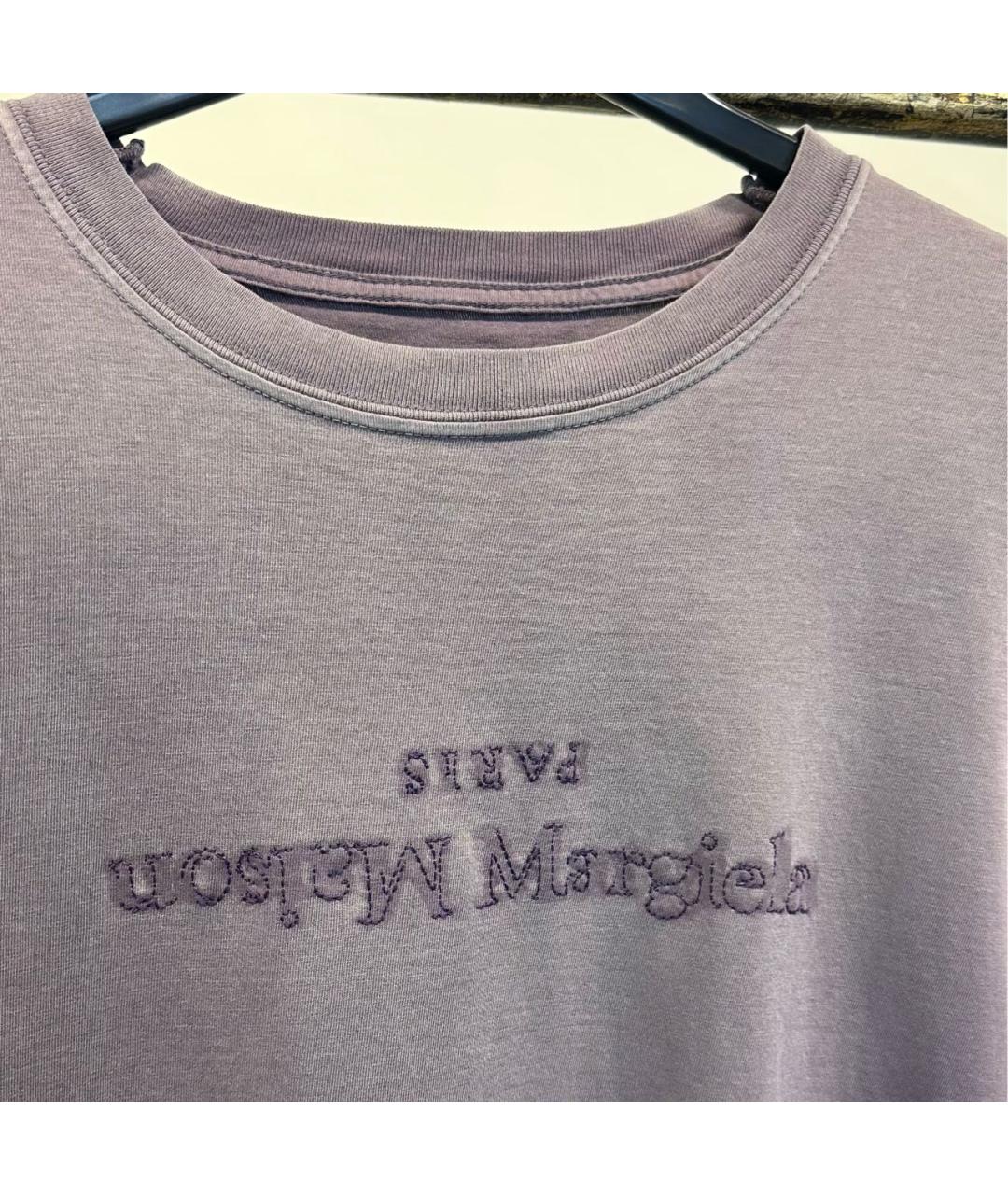 MAISON MARGIELA Фиолетовая хлопковая футболка, фото 2