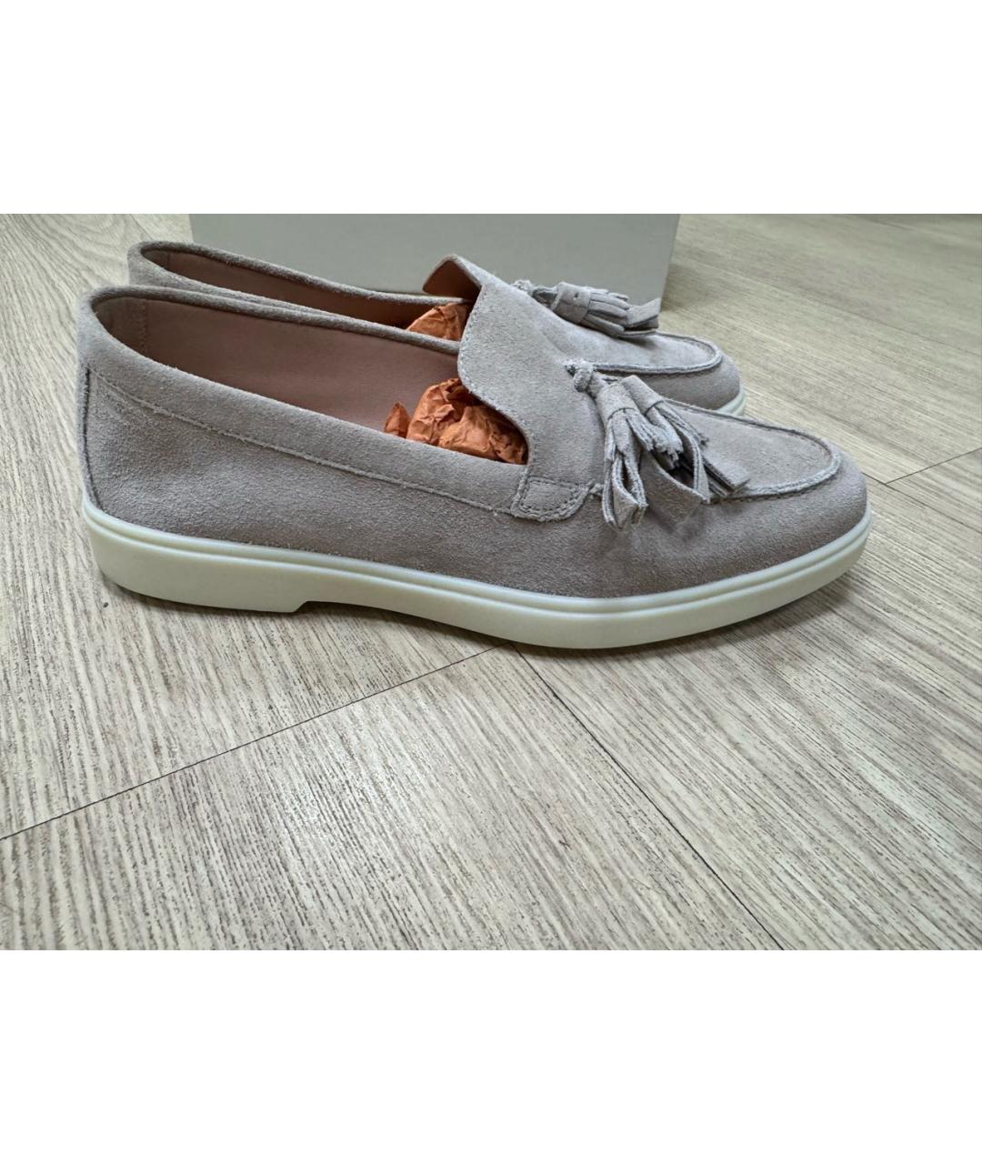 SANTONI Серые замшевые лоферы, фото 3