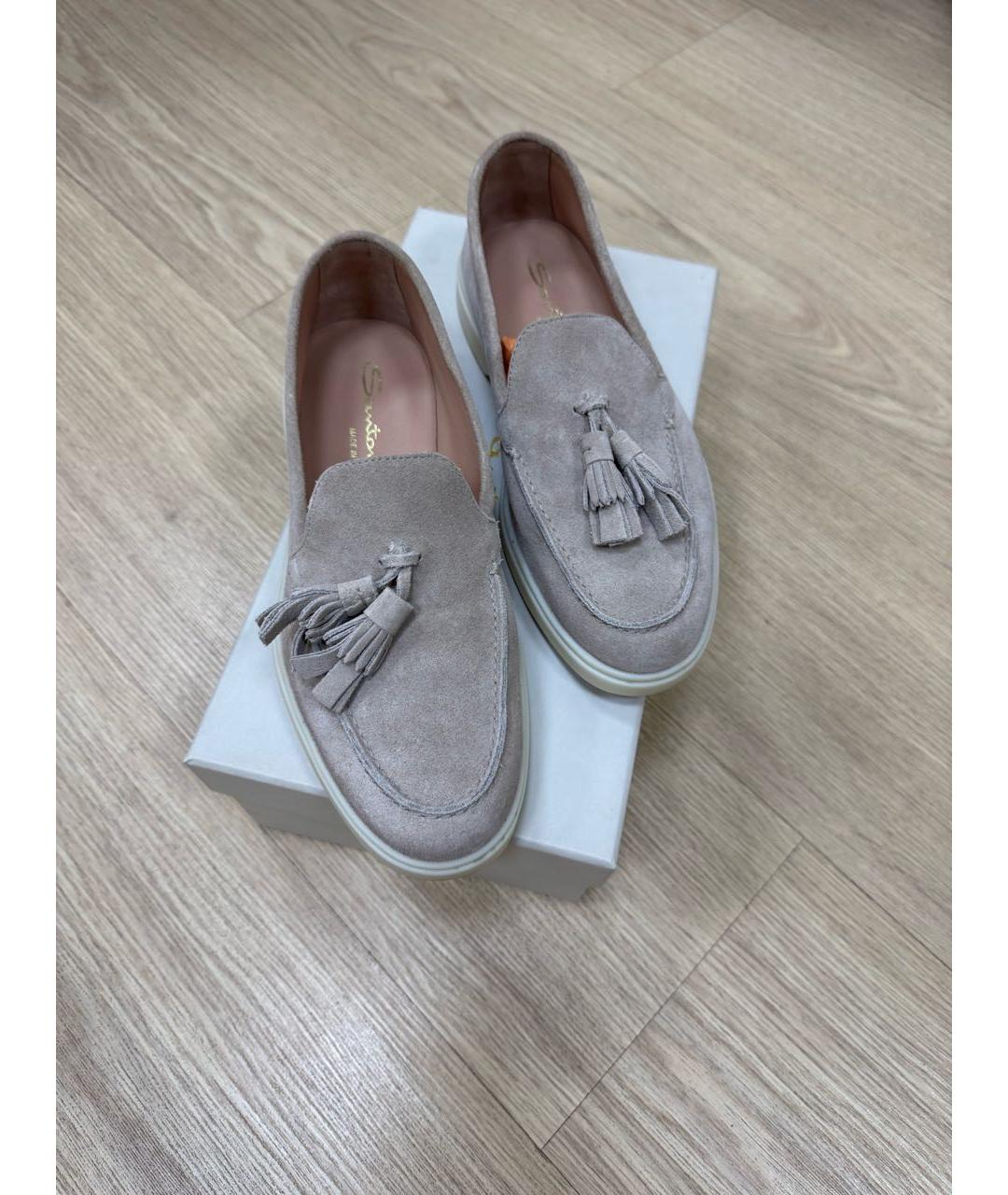 SANTONI Серые замшевые лоферы, фото 2