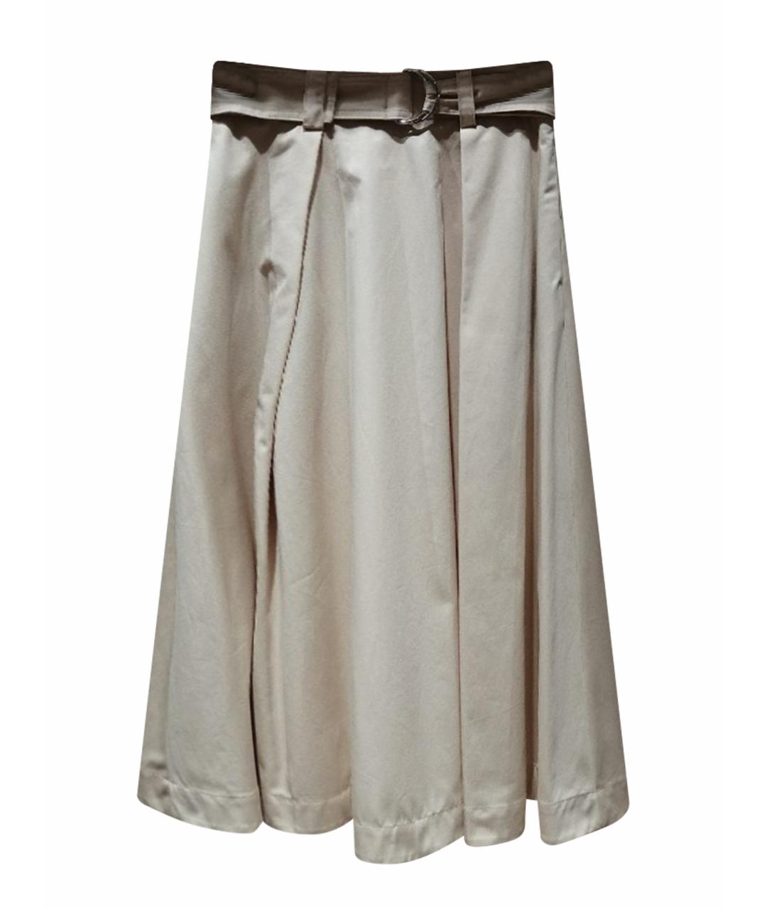 MSGM Бежевая юбка миди, фото 1