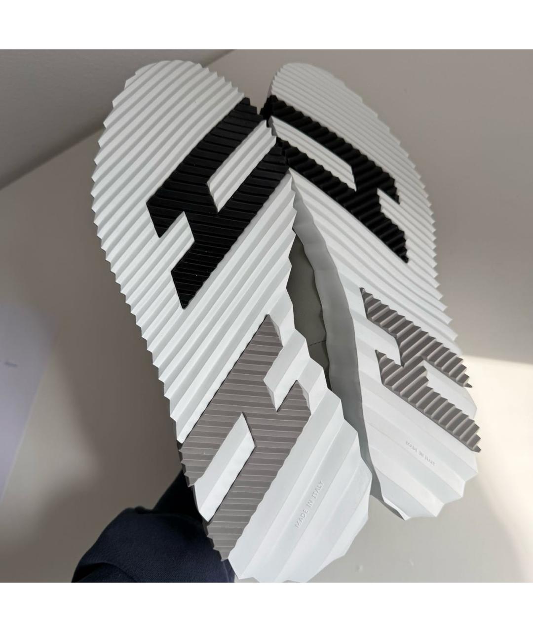 HERMES Серые кожаные низкие кроссовки / кеды, фото 5