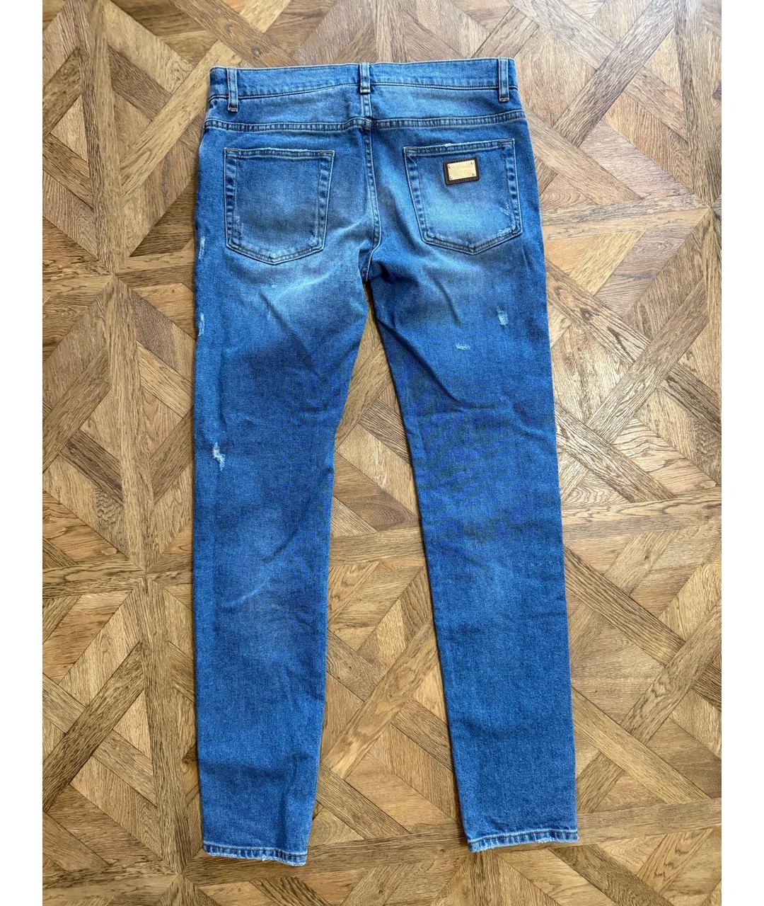 DOLCE&GABBANA Голубые хлопко-эластановые джинсы скинни, фото 2