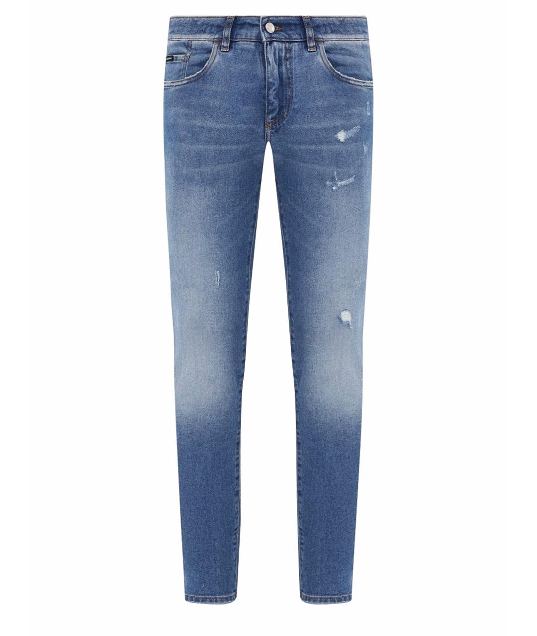 DOLCE&GABBANA Голубые хлопко-эластановые джинсы скинни, фото 1