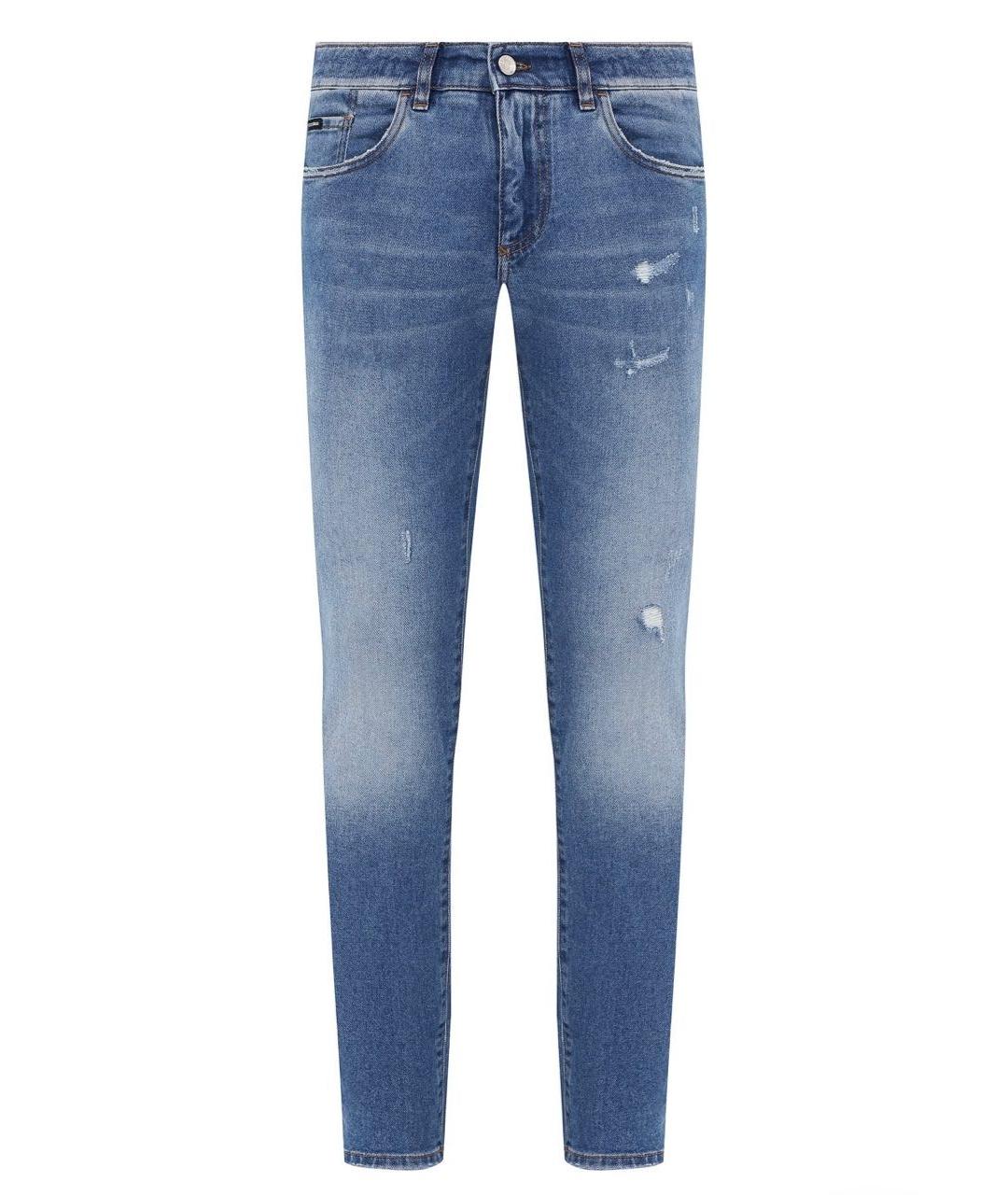 DOLCE&GABBANA Голубые хлопко-эластановые джинсы скинни, фото 7