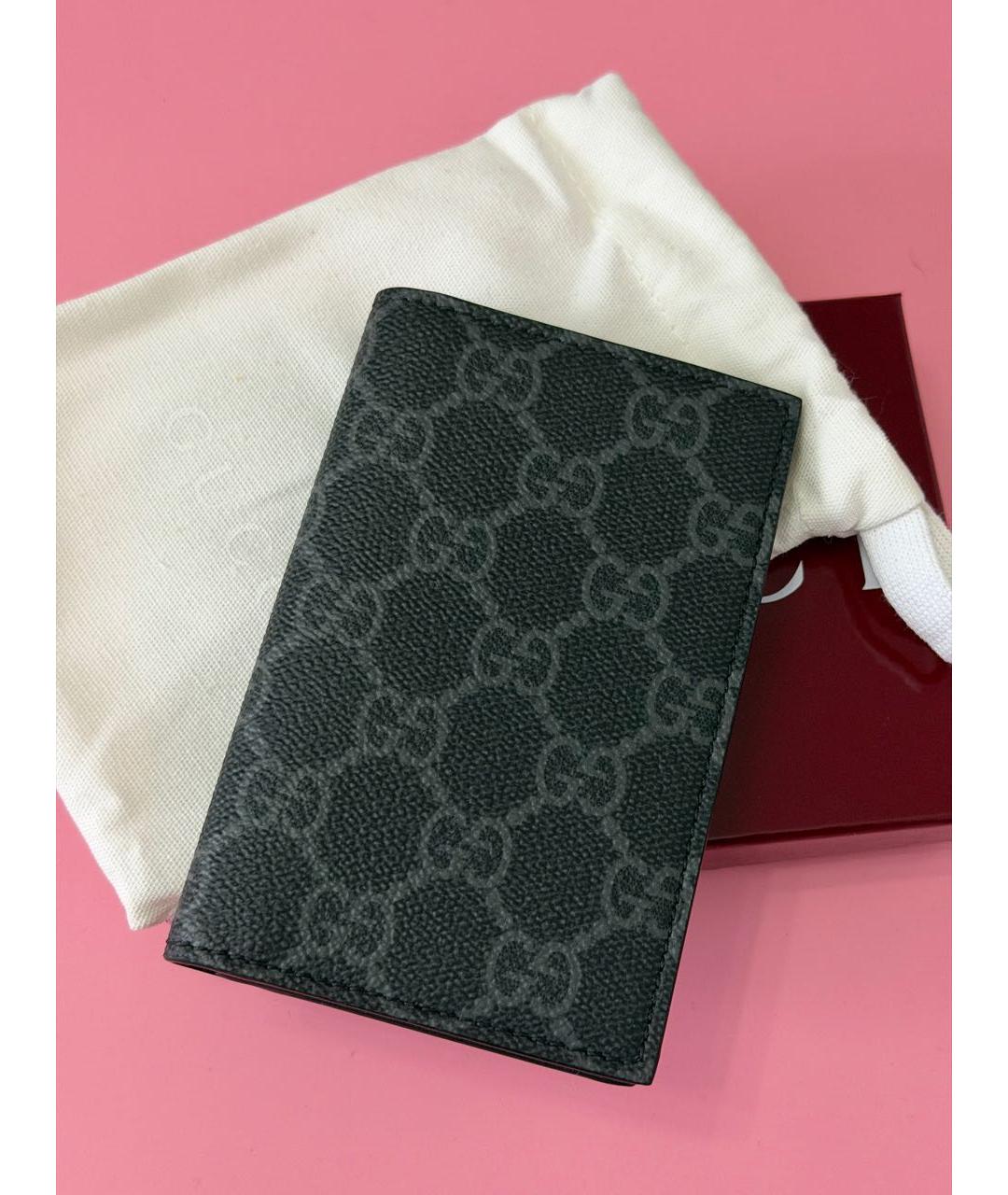 GUCCI Антрацитовый кожаный кардхолдер, фото 4