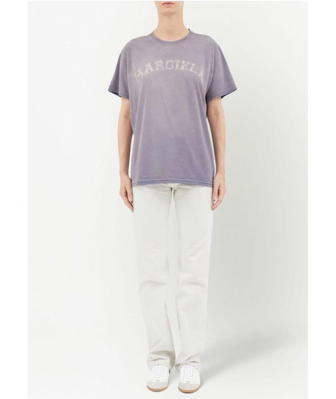 MAISON MARGIELA Фиолетовая хлопковая футболка, фото 7