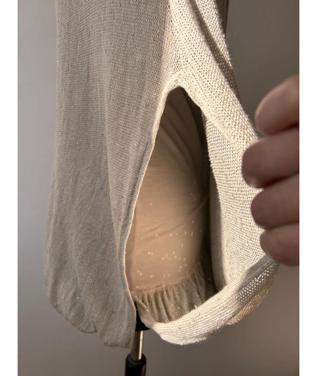 BRUNELLO CUCINELLI Бежевая льняная блузы, фото 6