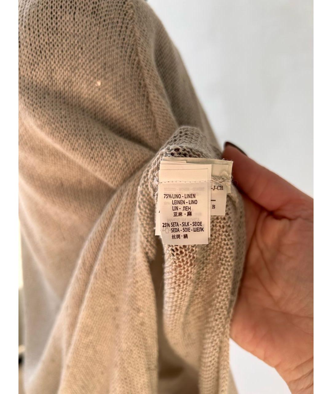 BRUNELLO CUCINELLI Бежевая льняная блузы, фото 3