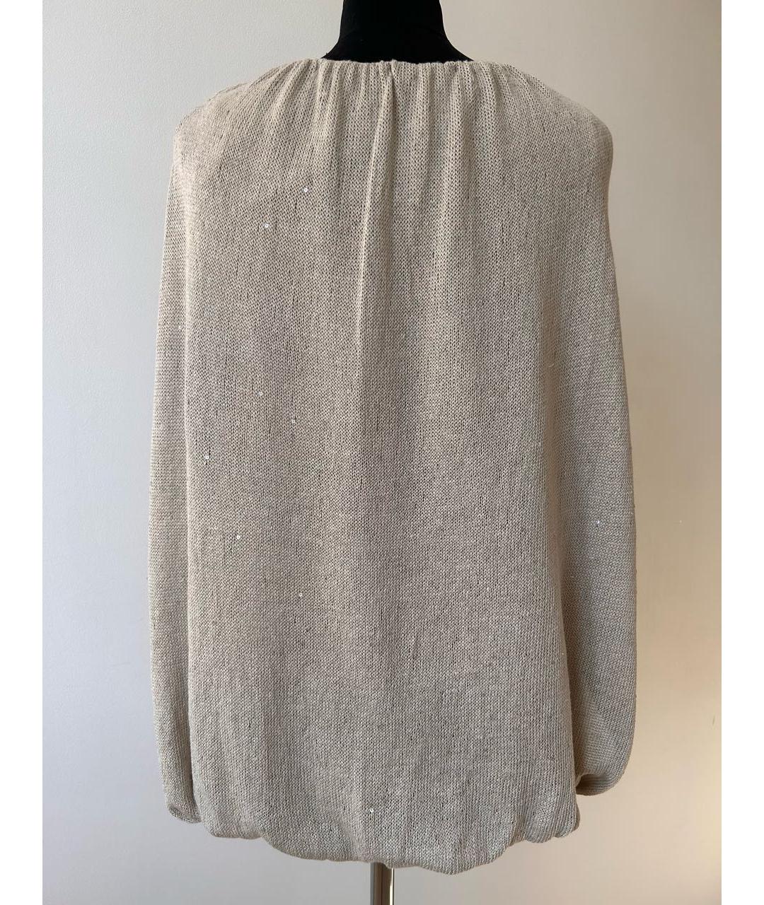 BRUNELLO CUCINELLI Бежевая льняная блузы, фото 2